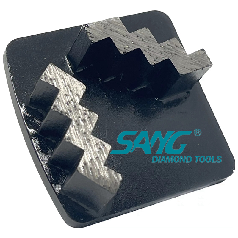 China Diamond Redi Lock Shoping Shoes de atacado Double Zigzag Segment Pads Ferramentas de segmento de diamante para moedor de piso