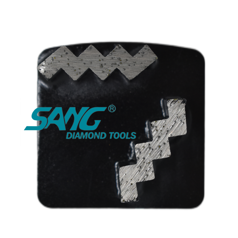 China Diamond Redi Lock Shoping Shoes de atacado Double Zigzag Segment Pads Ferramentas de segmento de diamante para moedor de piso