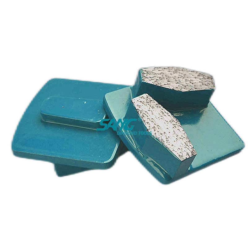Redi Lock Double Hexagon Segment Sapatos de moagem de diamante para concreto