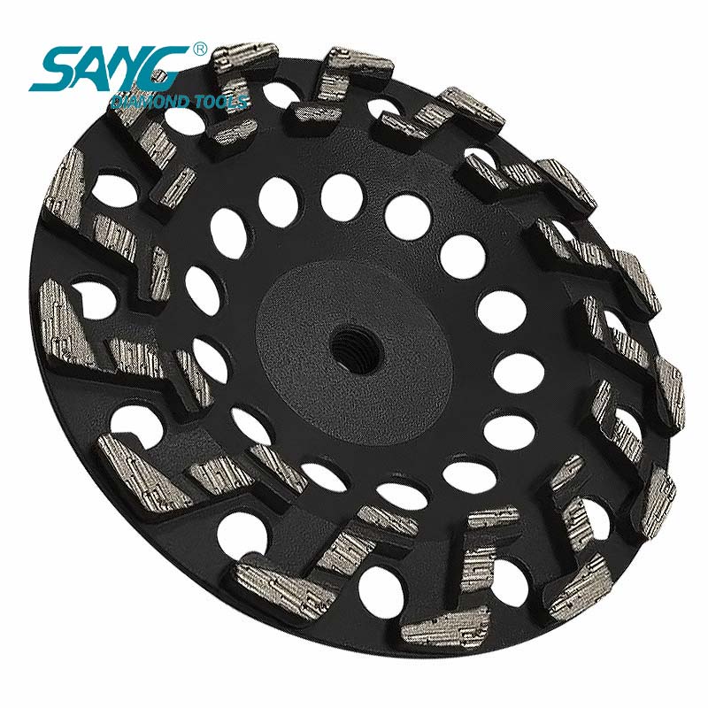 7 polegadas de 180 mm s roda de copo de diamante segmentada para moagem agressiva de concreto