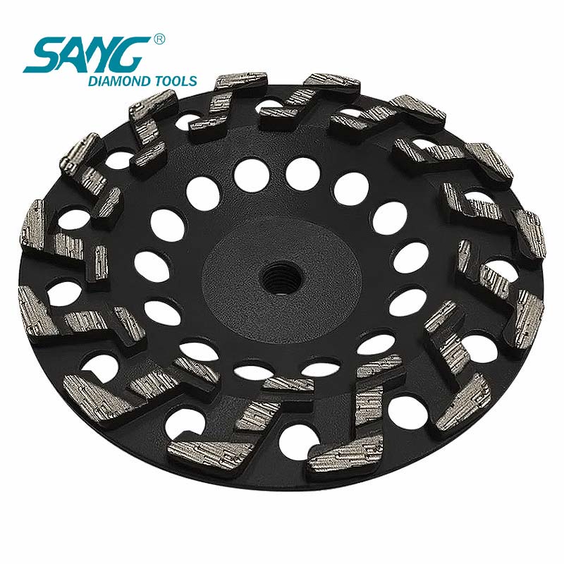 7 polegadas de 180 mm s roda de copo de diamante segmentada para moagem agressiva de concreto